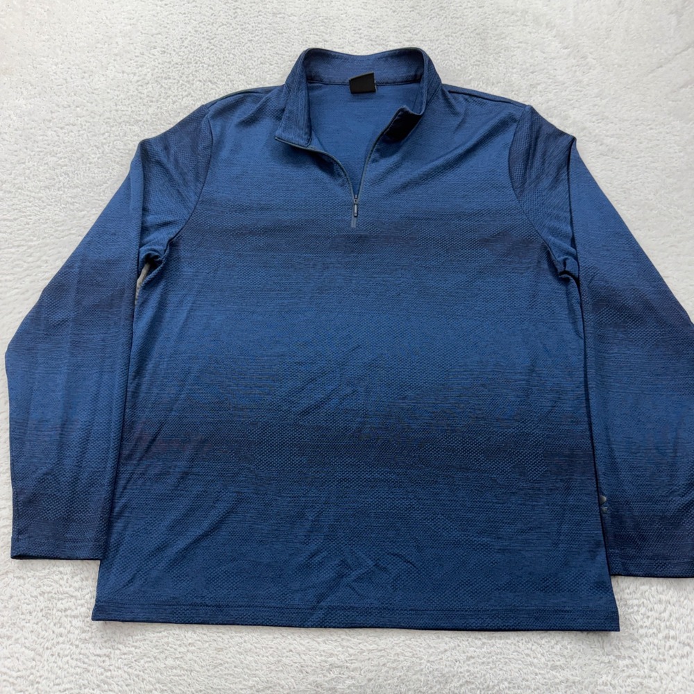Oakley Hydrolix Mens Large Blue Space Dye‎ Quarter Zip Pullover Active Top